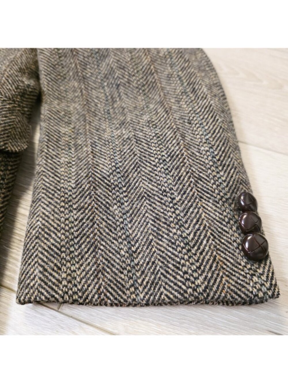 Vtg Deansgate Harris Tweed Style Blazer Jacket Mens Brown 39R Herringbone Wool - Picture 2 of 13